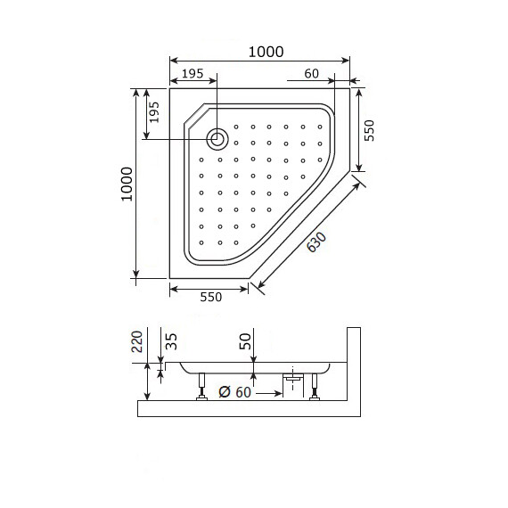 ДУШЕВОЙ ПОДДОН ТРАПЕЦИЯ RGW STYLE-TR