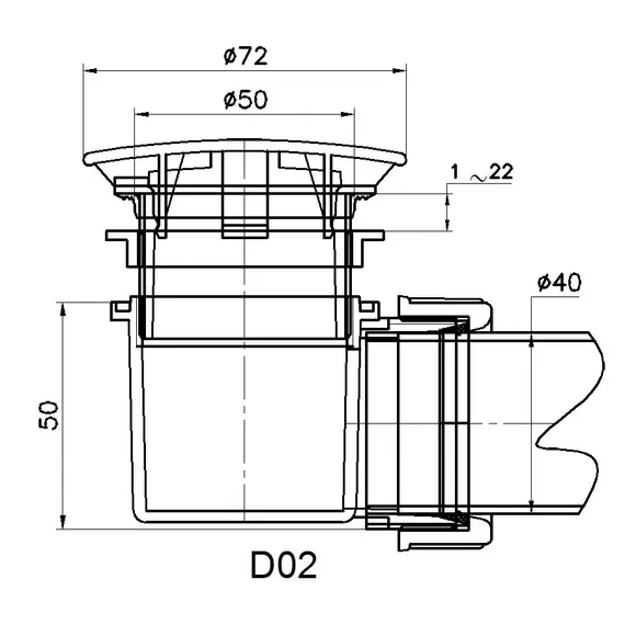 СИФОН ДЛЯ ДУШЕВЫХ ПОДДОНОВ RGW VELPLEX QYD-02