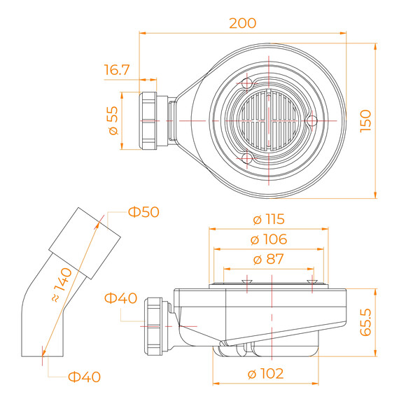 СИФОН ДЛЯ ПОДДОНОВ RGW S-016