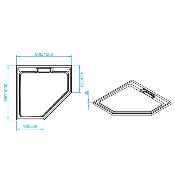 ДУШЕВОЙ ПОДДОН ТРАПЕЦИЯ RGW STA-61BE БЕЖЕВЫЙ