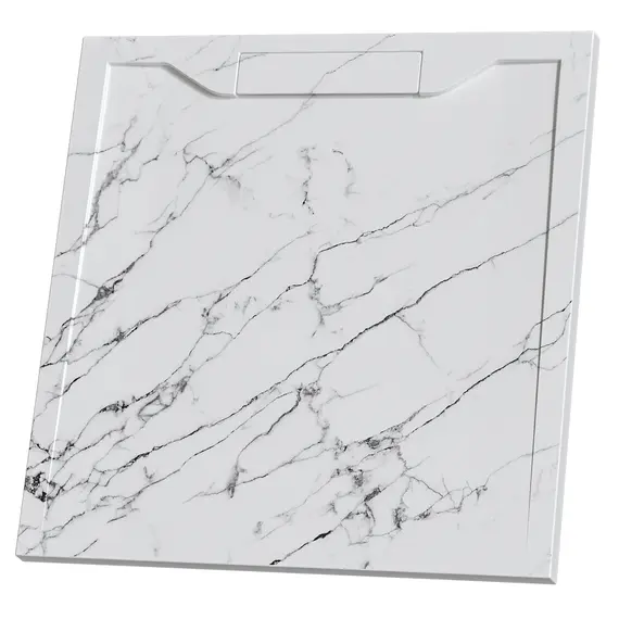 ДУШЕВОЙ ПОДДОН КВАДРАТНЫЙ RGW STE MW БЕЛЫЙ МРАМОР 900X900