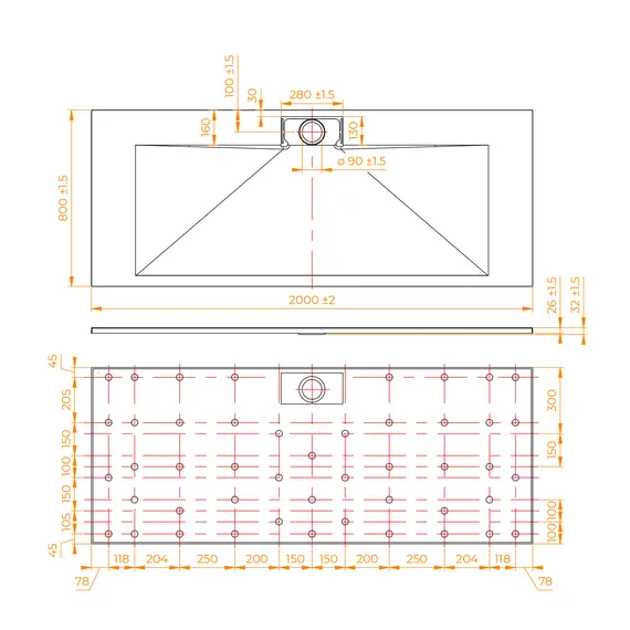 ДУШЕВОЙ ПОДДОН ПРЯМОУГОЛЬНЫЙ RGW TKS-GR СЕРЫЙ