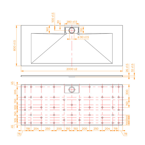 ДУШЕВОЙ ПОДДОН ПРЯМОУГОЛЬНЫЙ RGW TKS-W БЕЛЫЙ