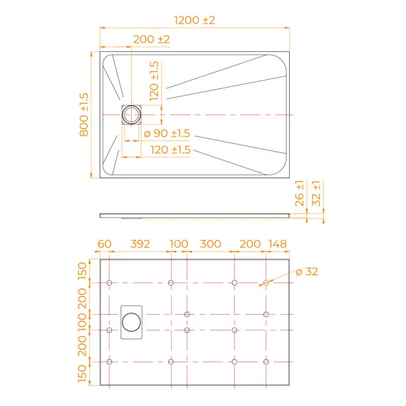 ДУШЕВОЙ ПОДДОН ПРЯМОУГОЛЬНЫЙ RGW TSS-W БЕЛЫЙ
