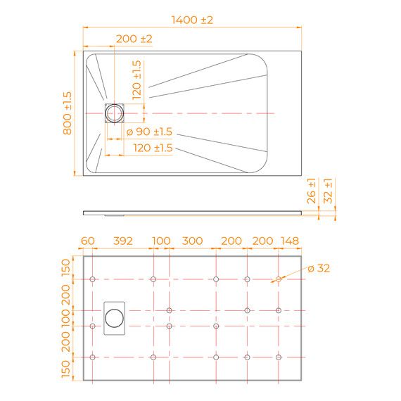 ДУШЕВОЙ ПОДДОН ПРЯМОУГОЛЬНЫЙ RGW TSS-W БЕЛЫЙ