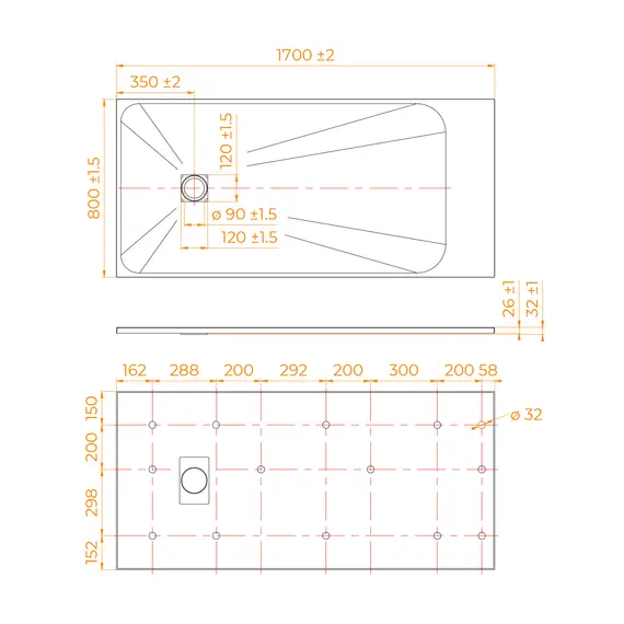 ДУШЕВОЙ ПОДДОН ПРЯМОУГОЛЬНЫЙ RGW TSS-W БЕЛЫЙ