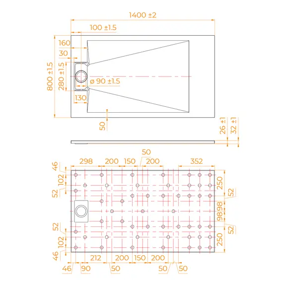 ДУШЕВОЙ ПОДДОН ПРЯМОУГОЛЬНЫЙ RGW TUS-W БЕЛЫЙ