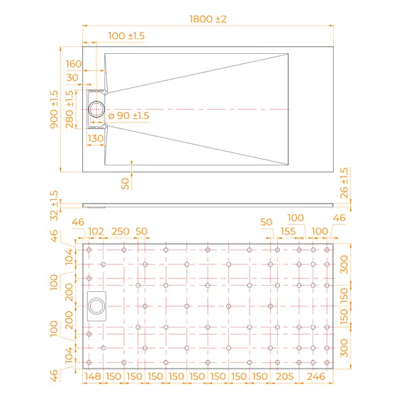 ДУШЕВОЙ ПОДДОН ПРЯМОУГОЛЬНЫЙ RGW TUS-W БЕЛЫЙ