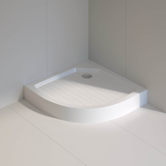 ДУШЕВОЙ ПОДДОН ПОЛУКРУГЛЫЙ RGW SMC/R W БЕЛЫЙ (УЦЕНКА)