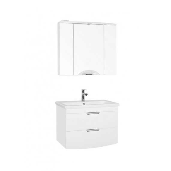 ЗЕРКАЛЬНЫЙ ШКАФ STYLE LINE "ЖАСМИН 2 800/С", ЛЮКС БЕЛЫЙ