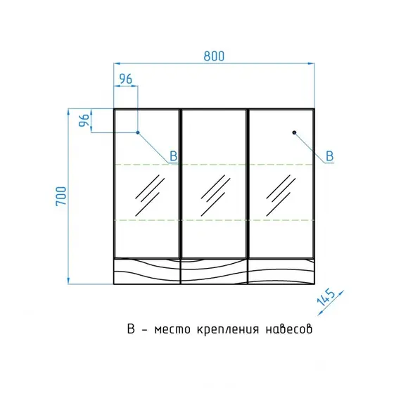 ЗЕРКАЛЬНЫЙ ШКАФ STYLE LINE ВЕРОНИКА 80 ЛЮКС БЕЛЫЙ
