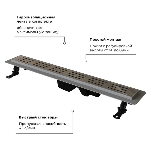 ДУШЕВОЙ ЛОТОК RGW DRAIN LEO-20