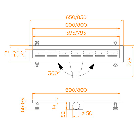 ДУШЕВОЙ ЛОТОК RGW DRAIN LEO-20