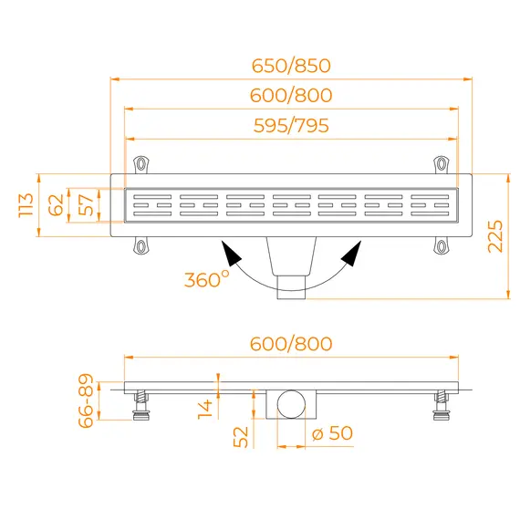ДУШЕВОЙ ЛОТОК RGW DRAIN LEO-20