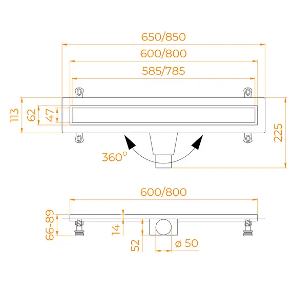 ДУШЕВОЙ ЛОТОК RGW DRAIN LEO-21