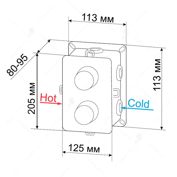 ВСТРАИВАЕМЫЙ ТЕРМОСМЕСИТЕЛЬ RGW SP-42