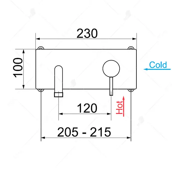 СМЕСИТЕЛЬ С ИЗЛИВОМ ВСТРАИВАЕМЫЙ RGW SP-45-10B