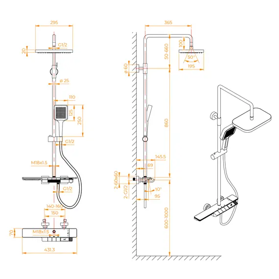 ДУШЕВАЯ СТОЙКА RGW SP-34G
