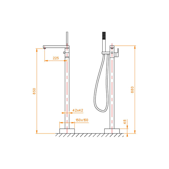 СМЕСИТЕЛЬ НАПОЛЬНЫЙ RGW SP-350