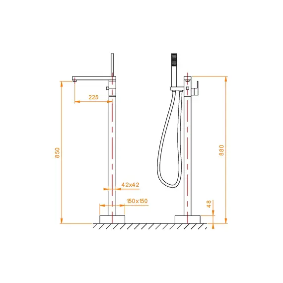 СМЕСИТЕЛЬ НАПОЛЬНЫЙ RGW SP-350