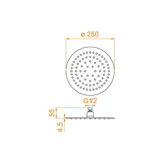 ВЕРХНИЙ ДУШ 3D КРУГЛЫЙ RGW SP-81