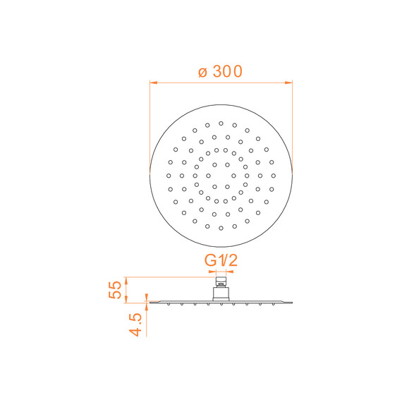 ВЕРХНИЙ ДУШ 3D КРУГЛЫЙ RGW SP-81B
