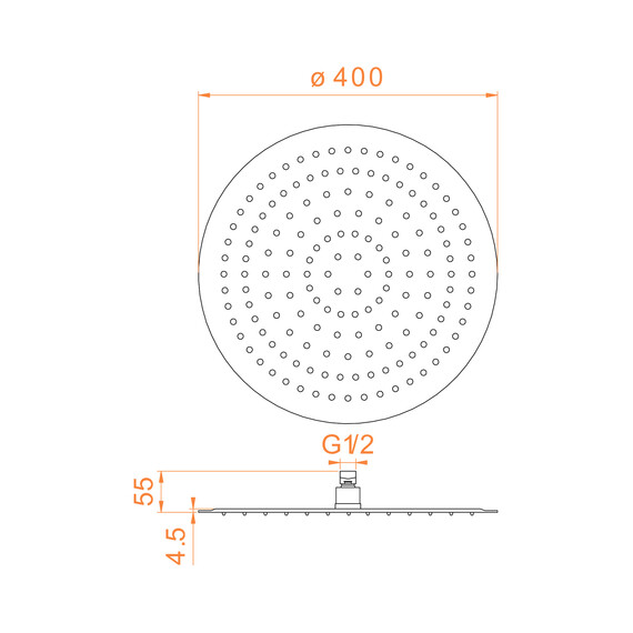 ВЕРХНИЙ ДУШ 3D КРУГЛЫЙ RGW SP-81