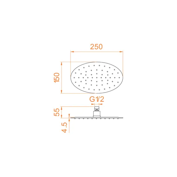 ВЕРХНИЙ ДУШ ОВАЛЬНЫЙ RGW SP-83
