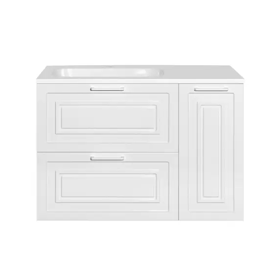 ТУМБА С РАКОВИНОЙ УНИВЕРСАЛЬНАЯ STYLE LINE "АЛЬБА", БАРСЕЛОНА 90 ЛЕВАЯ, ЛЮКС, БЕЛЫЙ, PLUS