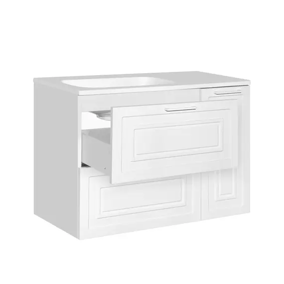 ТУМБА С РАКОВИНОЙ УНИВЕРСАЛЬНАЯ STYLE LINE "АЛЬБА", БАРСЕЛОНА 90 ЛЕВАЯ, ЛЮКС, БЕЛЫЙ, PLUS