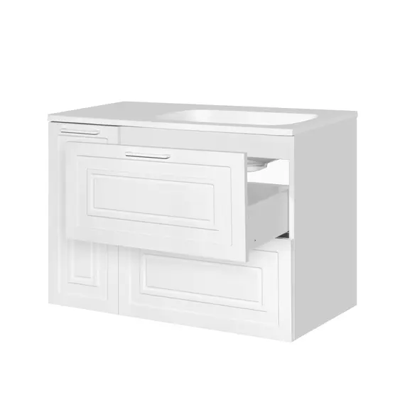 ТУМБА С РАКОВИНОЙ УНИВЕРСАЛЬНАЯ STYLE LINE "АЛЬБА", БАРСЕЛОНА 90 ПРАВАЯ, ЛЮКС, БЕЛЫЙ, PLUS