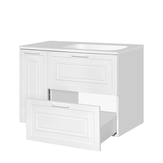 ТУМБА С РАКОВИНОЙ УНИВЕРСАЛЬНАЯ STYLE LINE "АЛЬБА", БАРСЕЛОНА 90 ПРАВАЯ, ЛЮКС, БЕЛЫЙ, PLUS