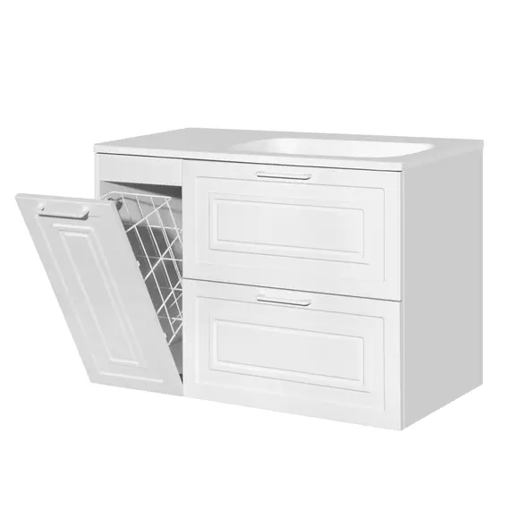 ТУМБА С РАКОВИНОЙ УНИВЕРСАЛЬНАЯ STYLE LINE "АЛЬБА", БАРСЕЛОНА 90 ПРАВАЯ, ЛЮКС, БЕЛЫЙ, PLUS