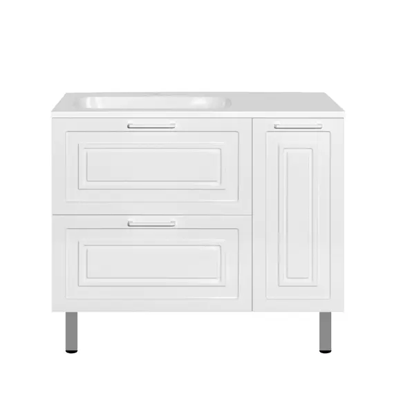 ТУМБА С РАКОВИНОЙ УНИВЕРСАЛЬНАЯ STYLE LINE "АЛЬБА", БАРСЕЛОНА 90 ЛЕВАЯ, ЛЮКС, БЕЛЫЙ, PLUS