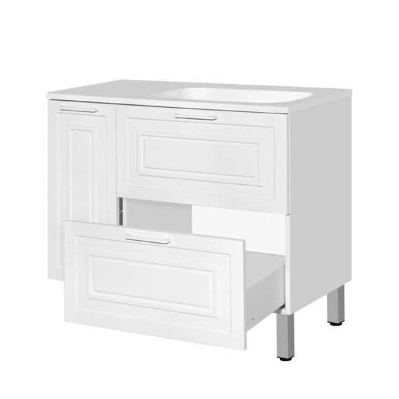 ТУМБА С РАКОВИНОЙ УНИВЕРСАЛЬНАЯ STYLE LINE "АЛЬБА", БАРСЕЛОНА 90 ПРАВАЯ, ЛЮКС, БЕЛЫЙ, PLUS