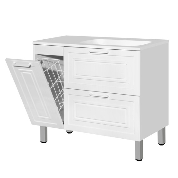 ТУМБА С РАКОВИНОЙ УНИВЕРСАЛЬНАЯ STYLE LINE "АЛЬБА", БАРСЕЛОНА 90 ПРАВАЯ, ЛЮКС, БЕЛЫЙ, PLUS