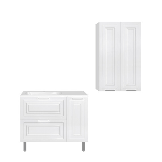 ТУМБА С РАКОВИНОЙ УНИВЕРСАЛЬНАЯ STYLE LINE "АЛЬБА", БАРСЕЛОНА 90 ЛЕВАЯ, ЛЮКС, БЕЛЫЙ, PLUS