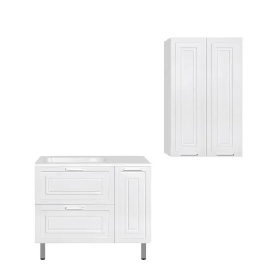 ТУМБА С РАКОВИНОЙ УНИВЕРСАЛЬНАЯ STYLE LINE "АЛЬБА", БАРСЕЛОНА 90 ЛЕВАЯ, ЛЮКС, БЕЛЫЙ, PLUS