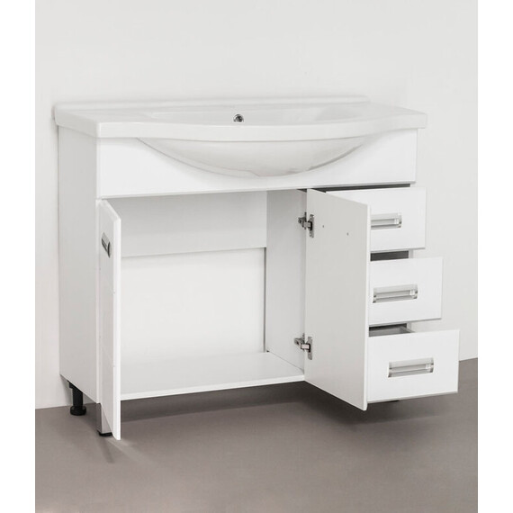 ТУМБА С РАКОВИНОЙ STYLE LINE ИРИС 100 (3 ЯЩ.) ПОД УМЫВАЛЬНИК ЭЛЬБРУС 100