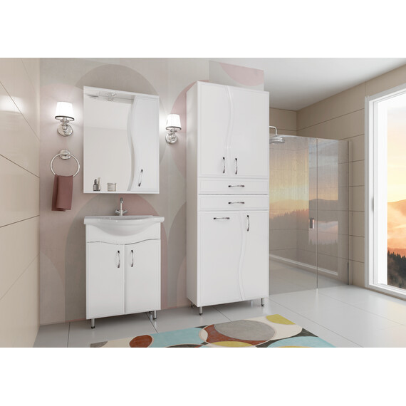 КОЛОННА STYLE LINE 700 (2 ЯЩИКА, КОРЗИНА) 2000X700X340 ВОЛНА