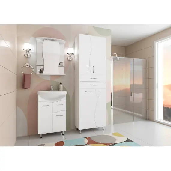 КОЛОННА STYLE LINE 600 (2 ЯЩИКА, КОРЗИНА) 2000X600X340 ВОЛНА