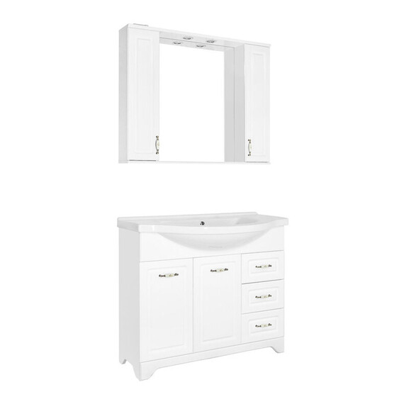 ТУМБА STYLE LINE "ОЛЕАНДР-2 100" (3 ЯЩ.) ПОД УМЫВАЛЬНИК ЭЛЬБРУС 100, ЛЮКС БЕЛАЯ