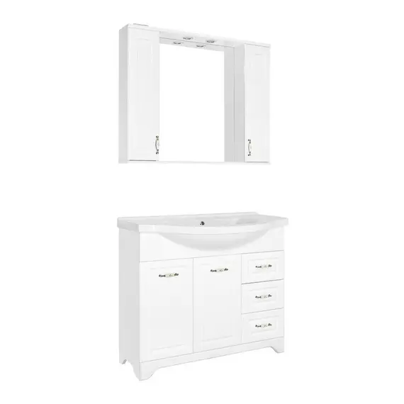 ТУМБА STYLE LINE "ОЛЕАНДР-2 100" (3 ЯЩ.) ПОД УМЫВАЛЬНИК ЭЛЬБРУС 100, ЛЮКС БЕЛАЯ