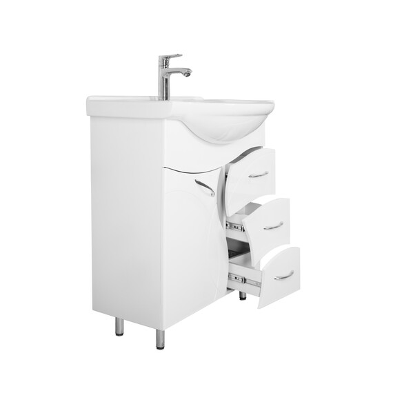 ТУМБА STYLE LINE "АМЕЛИЯ 75" (3 ЯЩ.) С РАКОВИНОЙ БАЙКАЛ 75