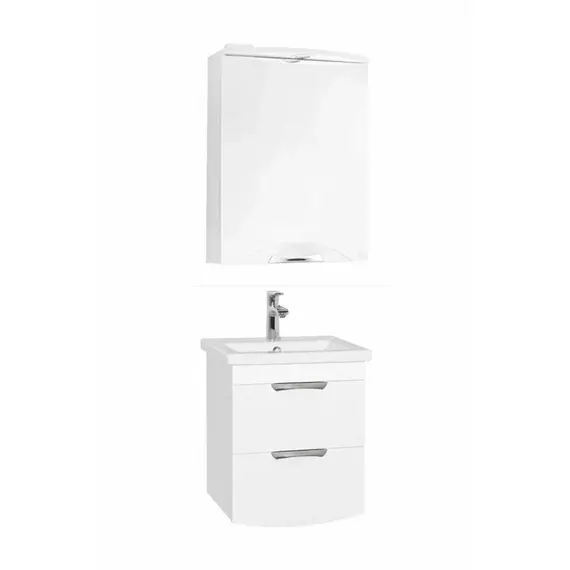 ЗЕРКАЛЬНЫЙ ШКАФ STYLE LINE "ЖАСМИН 2 500/С", ЛЮКС БЕЛЫЙ