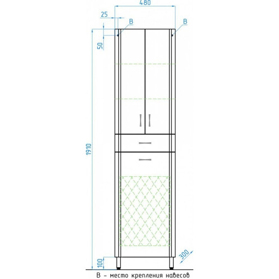КОЛОННА STYLE LINE ЭКО СТАНДАРТ 48 С БЕЛЬЕВОЙ КОРЗИНОЙ