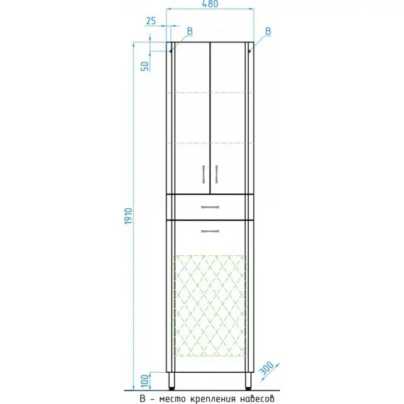 КОЛОННА STYLE LINE ЭКО СТАНДАРТ 48 С БЕЛЬЕВОЙ КОРЗИНОЙ
