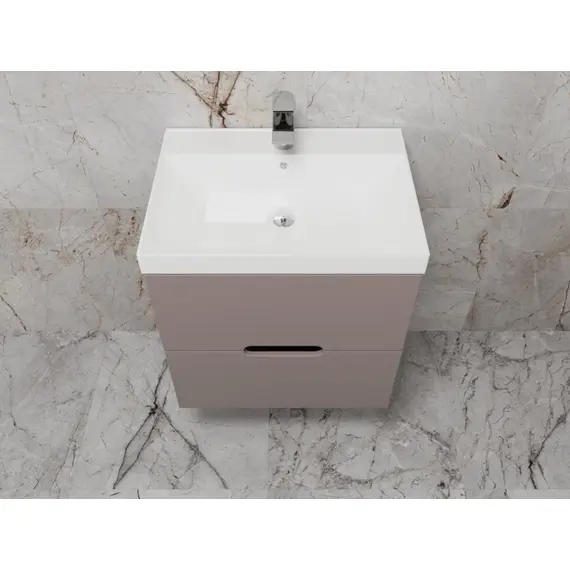 ТУМБА ПОДВЕСНАЯ STYLE LINE "МАТИС 60", CLASSIC 60, (2 ЯЩИКА), ТАУП ТЕМНЫЙ, ЭМАЛЬ