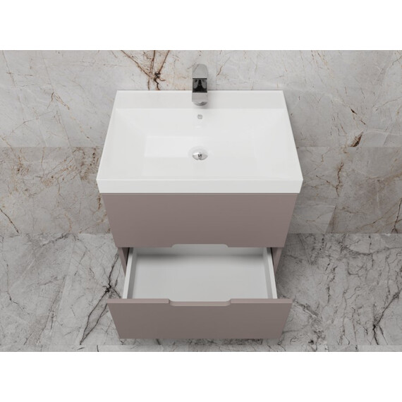 ТУМБА ПОДВЕСНАЯ STYLE LINE "МАТИС 60", CLASSIC 60, (2 ЯЩИКА), ТАУП ТЕМНЫЙ, ЭМАЛЬ