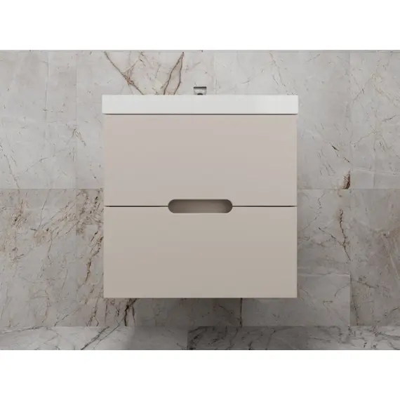 ТУМБА ПОДВЕСНАЯ STYLE LINE "МАТИС 60", CLASSIC 60, (2 ЯЩИКА), КРЕМ, ЭМАЛЬ